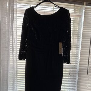 Eliza J Black Long Sleeve Lace Dress